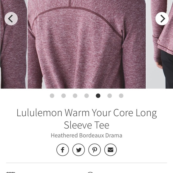 Lululemon Women’s Warm Your Core Long Sleeve Tee, Heathered Maroon size 6/8? - Picture 14 of 14